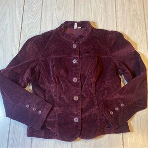St Johns Bay Med Stretch Corduroy Jacket Lightweight Unlined Plum Blazer